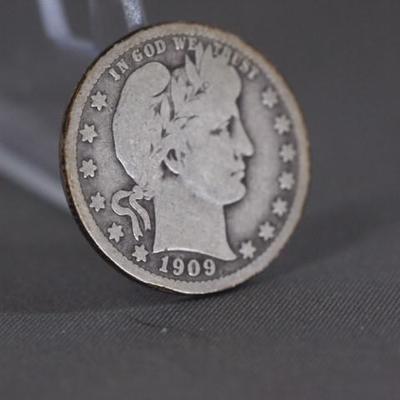 1909 p Barber Quarter 106