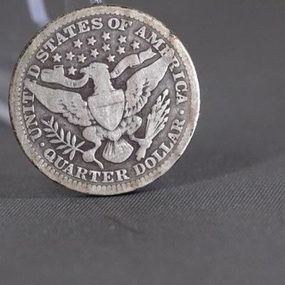 1909 p Barber Quarter 106