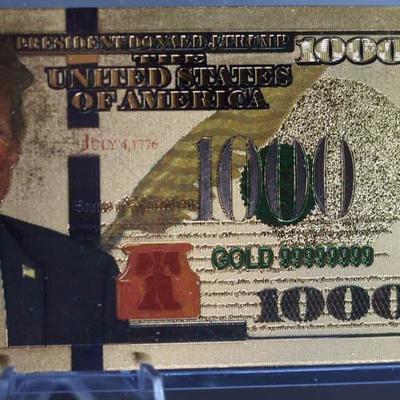 Donald Trump Collectable $1000.00 Bill 109