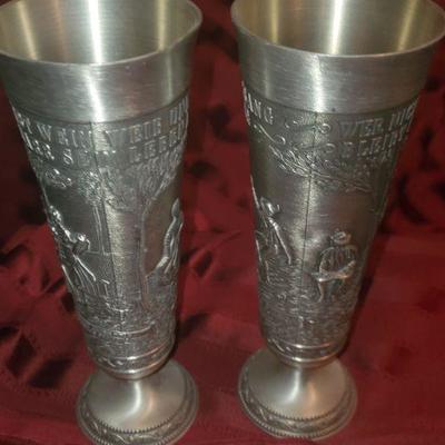 Pair of Zinn Goblets