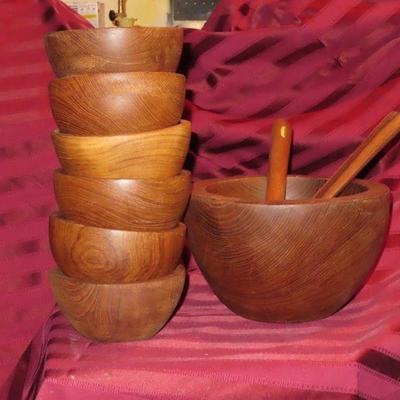 Wooden Salad Bowl Set