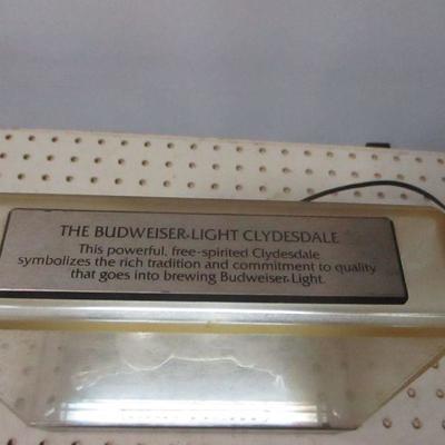 Lot 1 - Bud Light Beer Clydesdale Horse Light Bar Sign Budweiser Silver Working