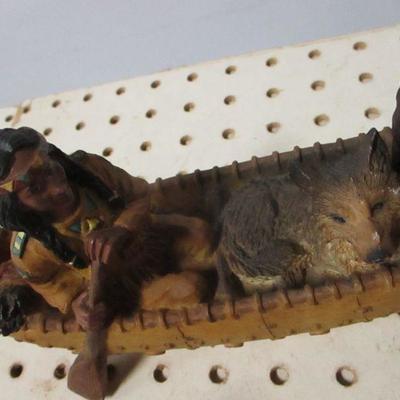 Lot 6 - Native Americans Canoeing With Dog & Eagle
