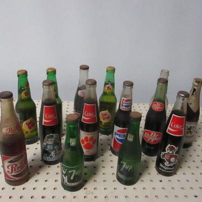 Lot 12 - Soda Bottles - Coke Pepsi Sun Drop 7up