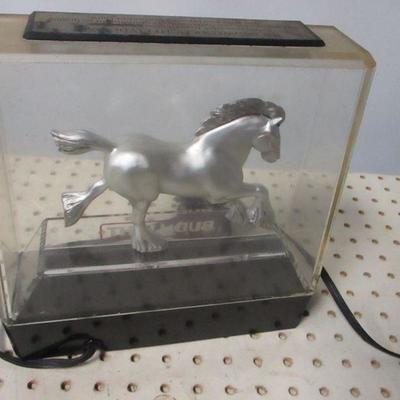 Lot 14 - Bud Light Beer Clydesdale Horse Light Bar Sign Budweiser Silver