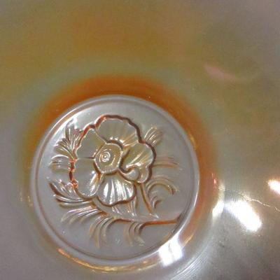 Lot 16 - Carnival Glass Egg Nog Set With 6 Cups/Mugs