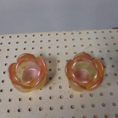 Lot 17 - Carnival Glass Candle Holders