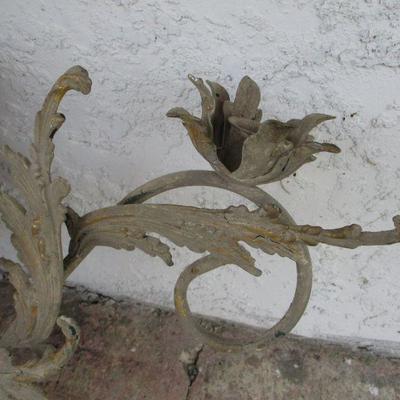 Lot 29 - Set of Large Metal Rococo Vintage Wall Candle Holders 29 1/2" x 19"
