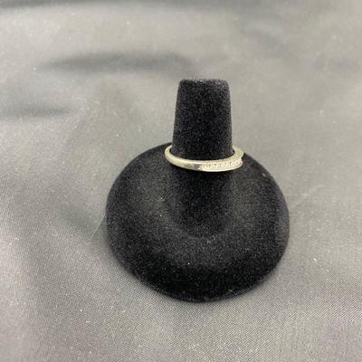 .21. 14k White Gold Channel-Set Diamond Ring