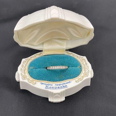 .21. 14k White Gold Channel-Set Diamond Ring