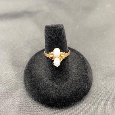 .24. Victorian Opal and Bohemian Garnet Ring