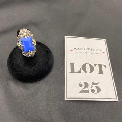 .25. Sterling Art-Deco Ring