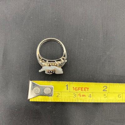 .28. Sterling Carved Mother-of-Pearl Ring