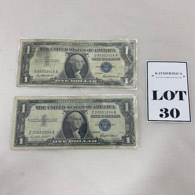 .30. Two 1957 Silver Certificates