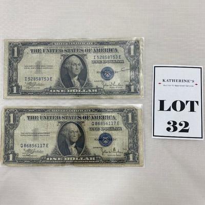 .32. Two 1935 C Silver Certificates