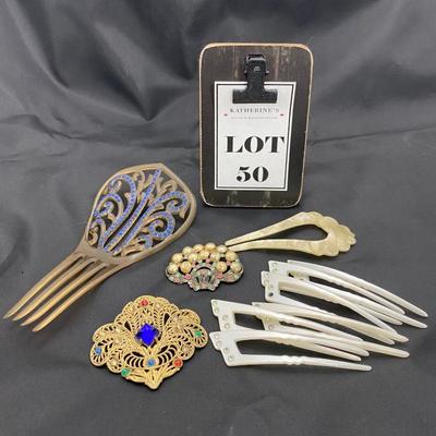.50. Celluloid & Brooch Lot