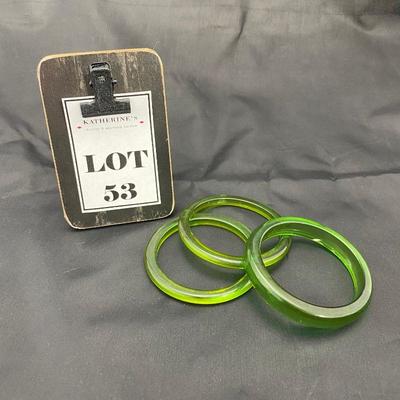 .53. Three Green Bakelite Bangles