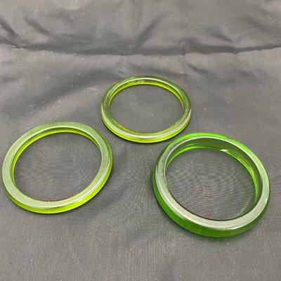 .53. Three Green Bakelite Bangles