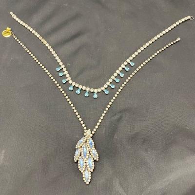 .58. Five Vintage Colored Rhinestone Necklaces