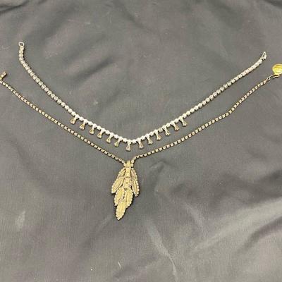 .58. Five Vintage Colored Rhinestone Necklaces