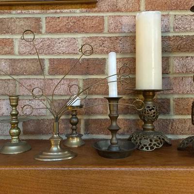 139: Lot of Brass Candlesticks 