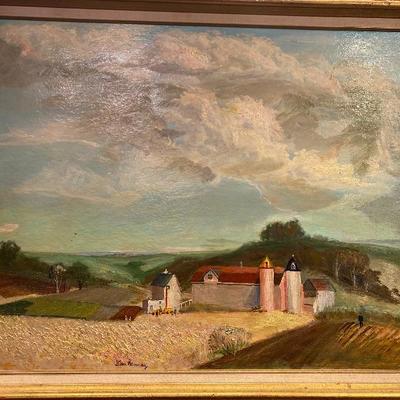 152: Original Oil on Board â€œ Wheat Fieldsâ€ by Glen Ranney 