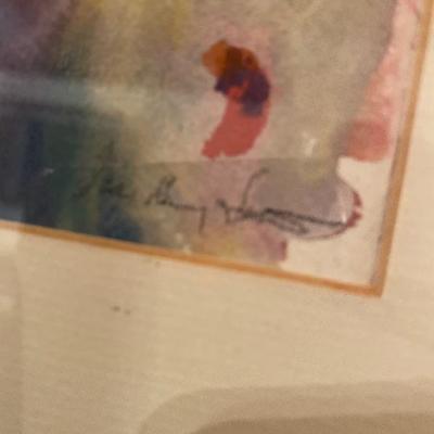 155: Framed Original Floral Watercolor by Jean Ranney Smith 