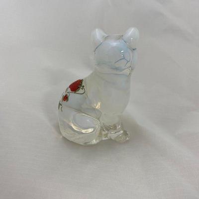 .67. Hand-Painted Fenton Cat