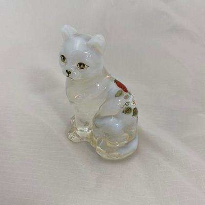 .67. Hand-Painted Fenton Cat
