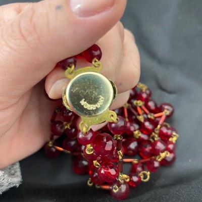.73. Mid-Century Red Glass Necklace