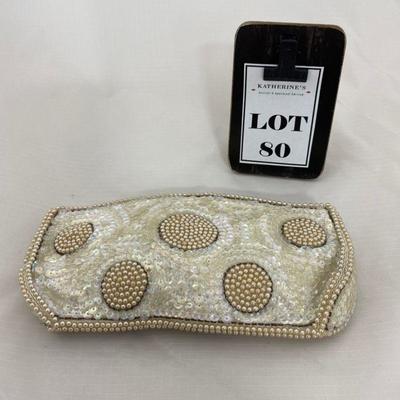 .80. 50s Hand-Beaded Aurora Borealis Clutch