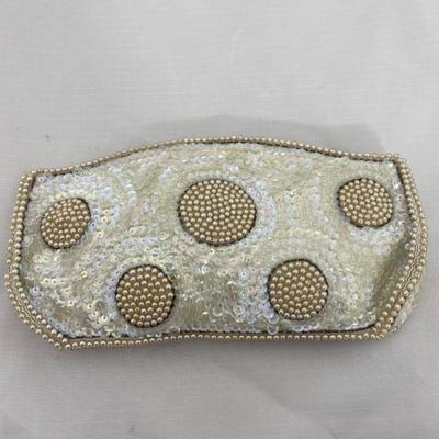 .80. 50s Hand-Beaded Aurora Borealis Clutch