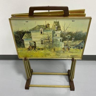 .84. Vintage TV Tray Set