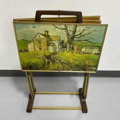 .84. Vintage TV Tray Set