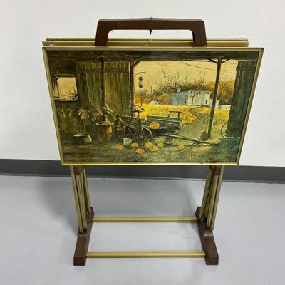 .84. Vintage TV Tray Set
