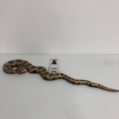 .100. Folk Art Hand-Carved Rattlesnake