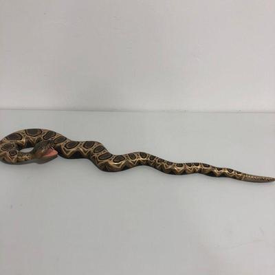 .100. Folk Art Hand-Carved Rattlesnake