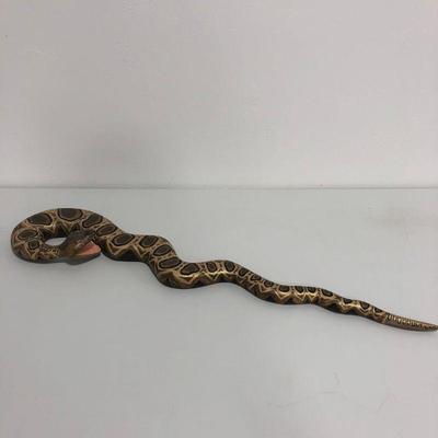 .100. Folk Art Hand-Carved Rattlesnake