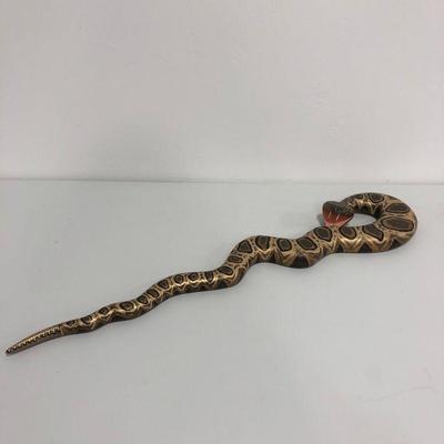 .100. Folk Art Hand-Carved Rattlesnake