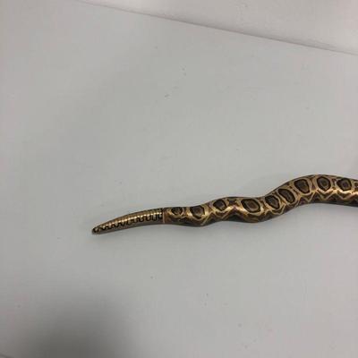 .100. Folk Art Hand-Carved Rattlesnake
