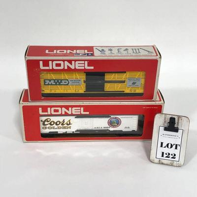 .122. Vintage Lionel Train Cars, Coors