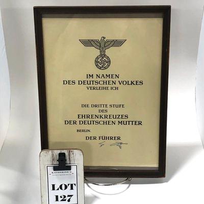 .127. 3rd Reich Mother's Award