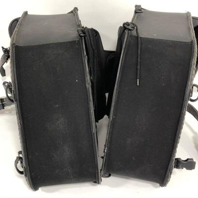 .135. Leather Dual Slant Saddle Bags