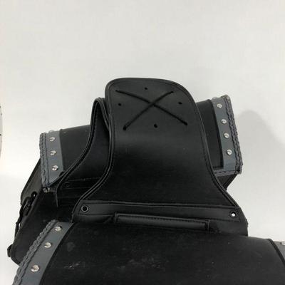 .135. Leather Dual Slant Saddle Bags