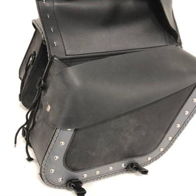 .135. Leather Dual Slant Saddle Bags