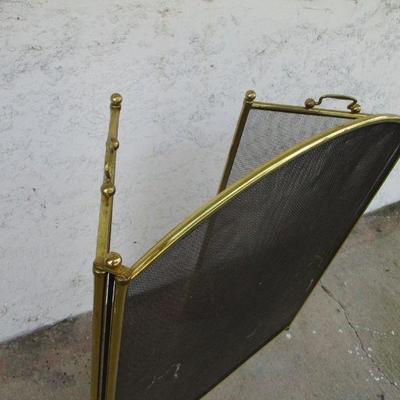 Lot 58 - Vintage Brass Frame Fireplace Screen
