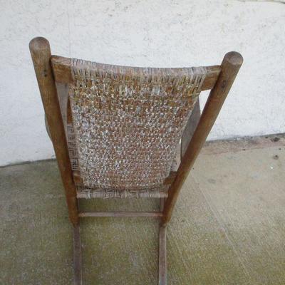 Lot 62 - Antique Shaker Style Rush Seat Wooden Rocking Chair