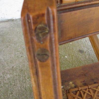 Lot 63 - Nice Antique Walnut and Cane Back and Seat Wooden Rocking Chair