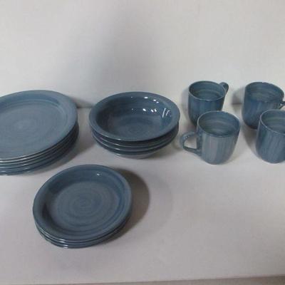 Lot 76 - Citrus Grove Dishes - Blue Swirl