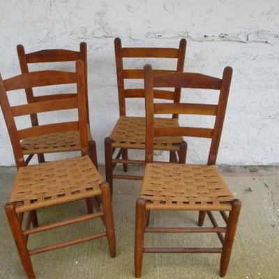 Lot 88 - Set of Four Vintage Cane Weave  Chairs
